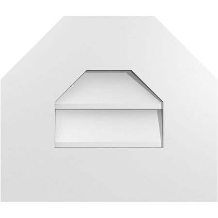 Ekena Millwork Octagonal Top Surface Mount PVC Gable Vent w/ 3-1/2"W x 1"P Standard Frame, 14"W x 12"H GVPOT14X1201SN